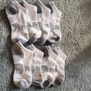 Puma Women's Gray and White Ankle Socks